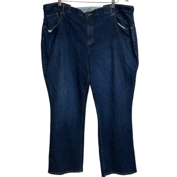 Lands' End Original Fit Modern Waist Bootleg Stretch Jeans Medium Wash - Picture 1 of 13